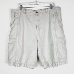 Island Shores Beige Linen Blend Cargo Shorts